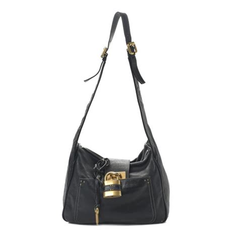 CHLOE Calfskin Paddington Hobo Black 1426422 